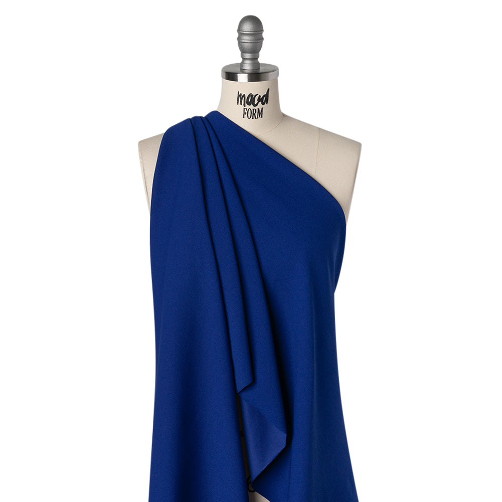 Stretch Polyester Crepe Double Knit - Galaxy Blue - Designer Deadstock
