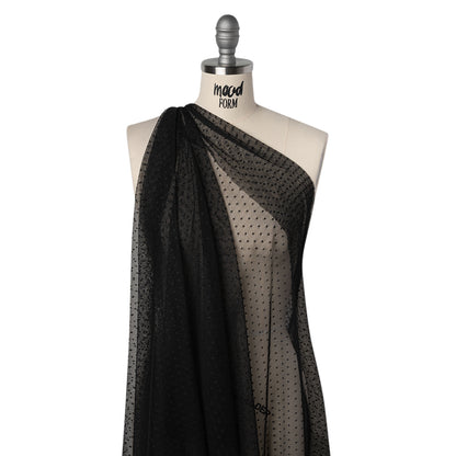 Point D'Esprit Tulle - Black - Designer Deadstock
