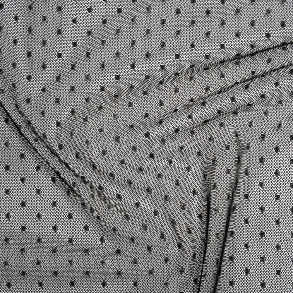 Point D'Esprit Tulle - Black - Designer Deadstock
