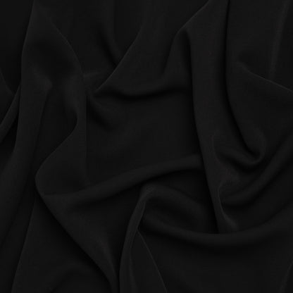 Fluid Polyester Twill - Black - Designer Deadstock