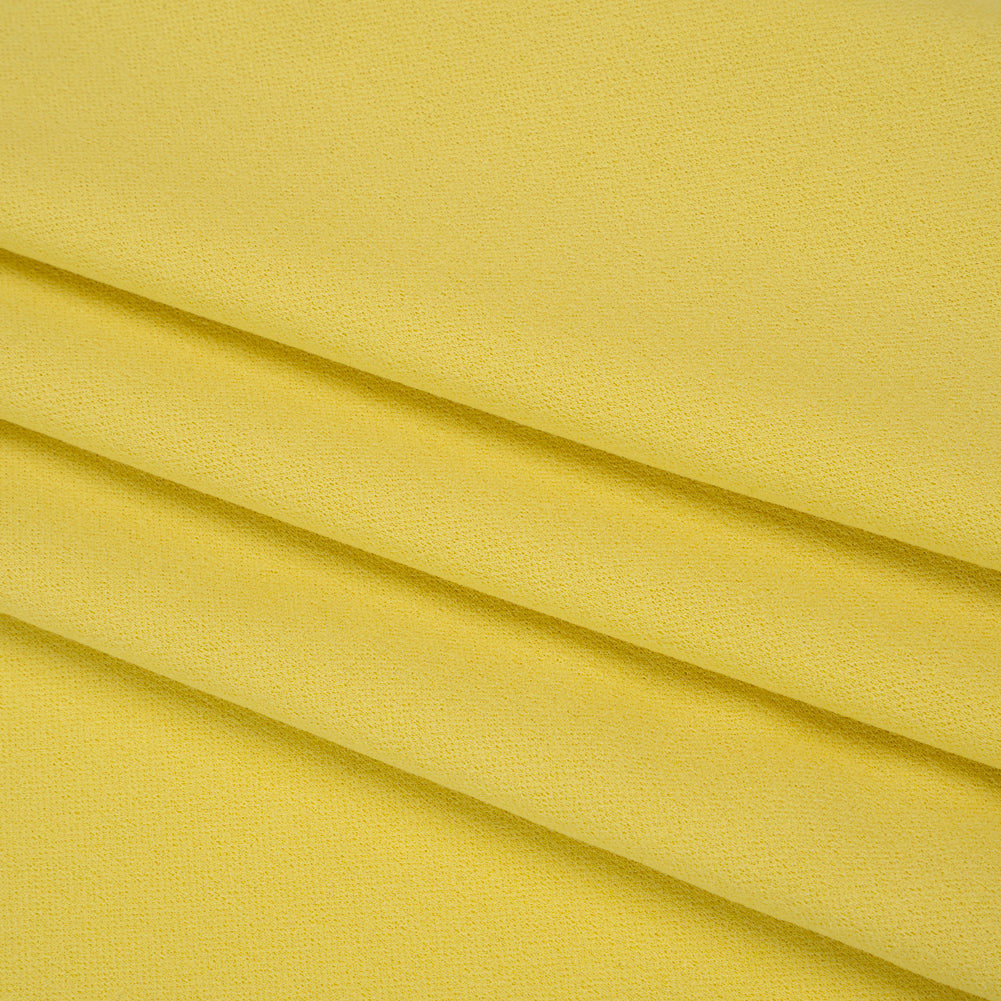 Stretch Polyester Crepe Double Knit - Lemon Yellow - Designer Deadstock