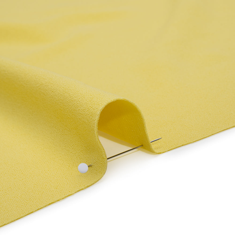 Stretch Polyester Crepe Double Knit - Lemon Yellow - Designer Deadstock
