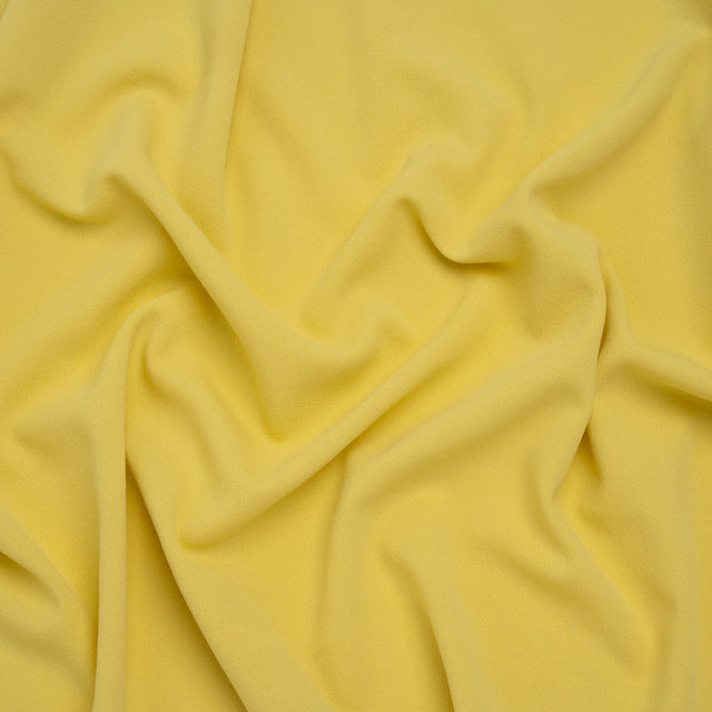 Stretch Polyester Crepe Double Knit - Lemon Yellow - Designer Deadstock