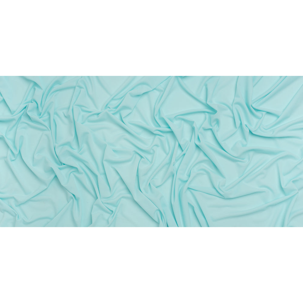 Lightweight Polyester Crepe Knit - Aqua Blue - Designer Deadstock