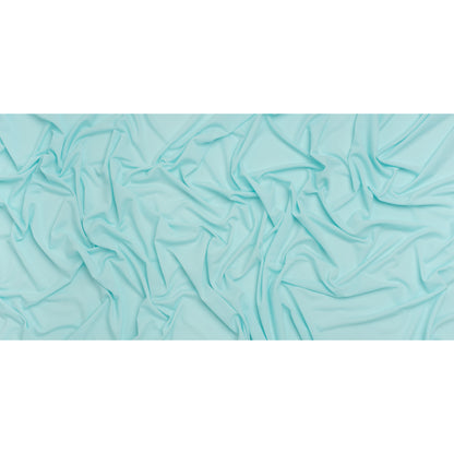 Lightweight Polyester Crepe Knit - Aqua Blue - Designer Deadstock