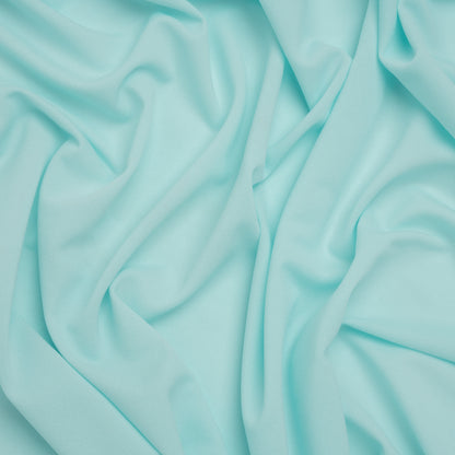 Lightweight Polyester Crepe Knit - Aqua Blue - Designer Deadstock
