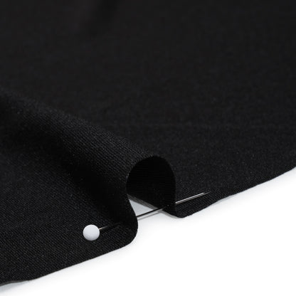 Lightweight Stretch Polyester Jersey - Black - Designer Deadstock Detail