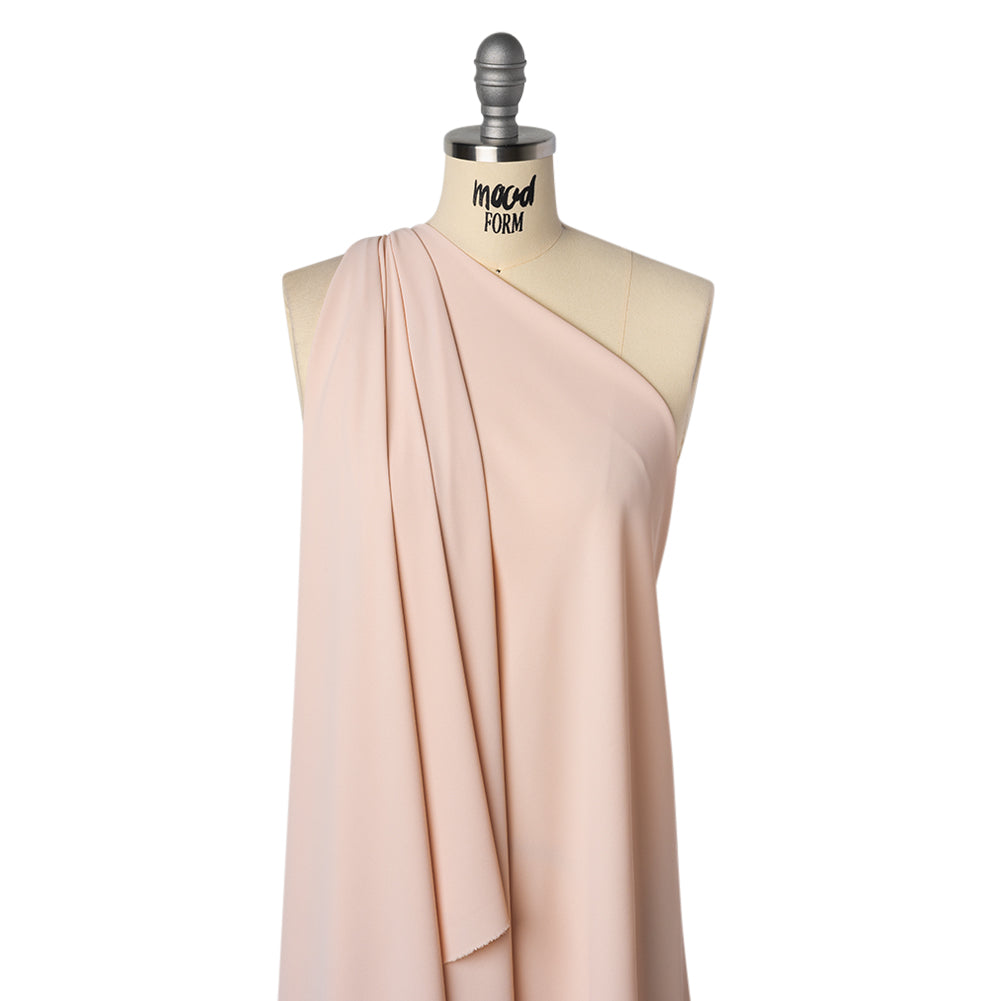 Fluid Polyester Crepe - Pale Pink - Designer Deadstock