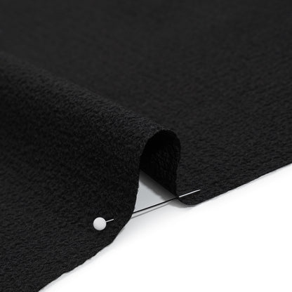 Stretch Polyester Seersucker - Black - Designer Deadstock