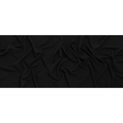 Stretch Polyester Seersucker - Black - Designer Deadstock