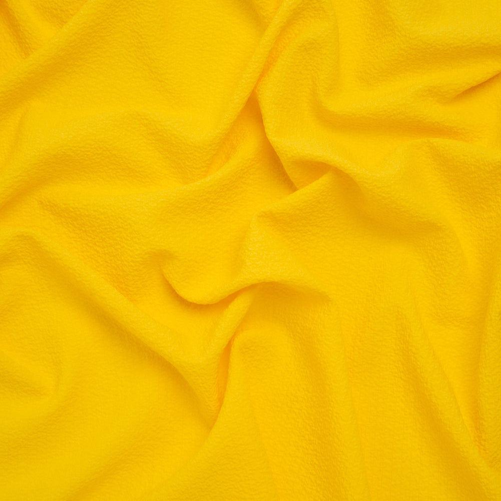 Stretch Polyester Seersucker - Sun Yellow - Designer Deadstock