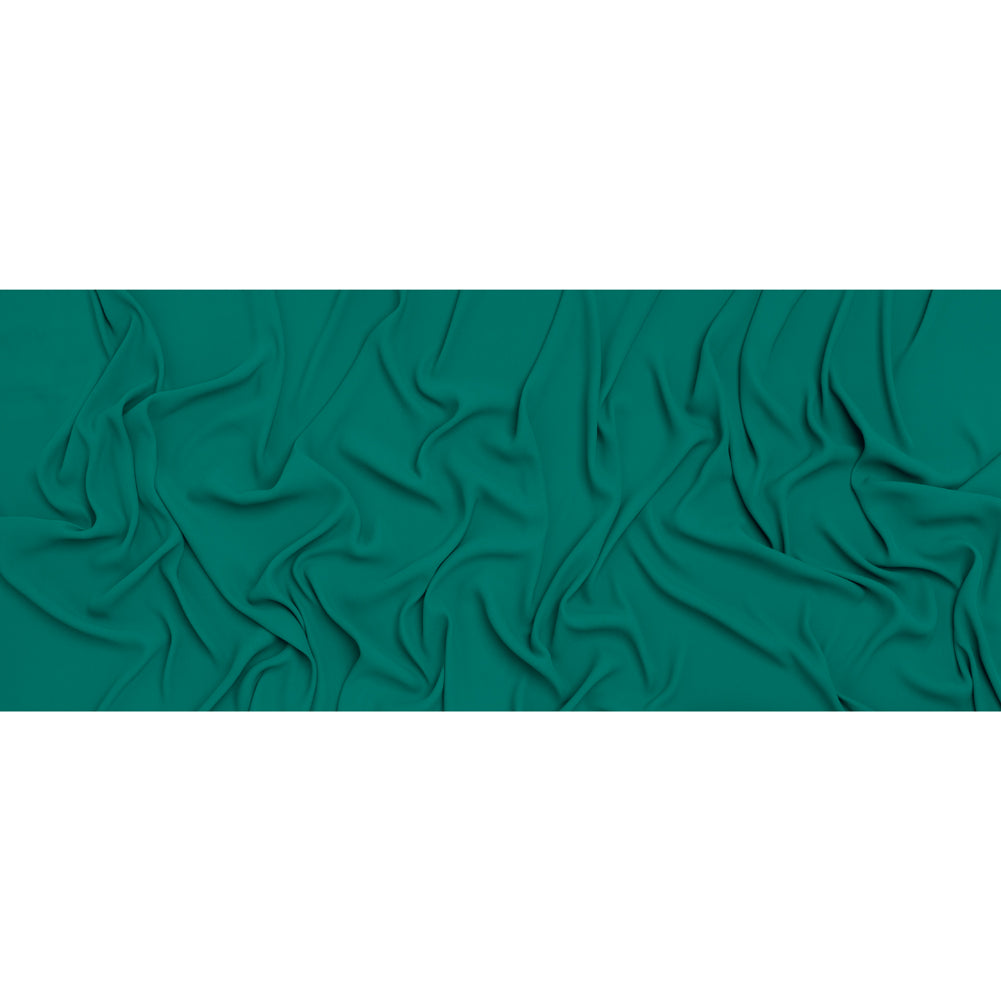 Fluid Polyester Crepe - Sea Green - Designer Deadstock