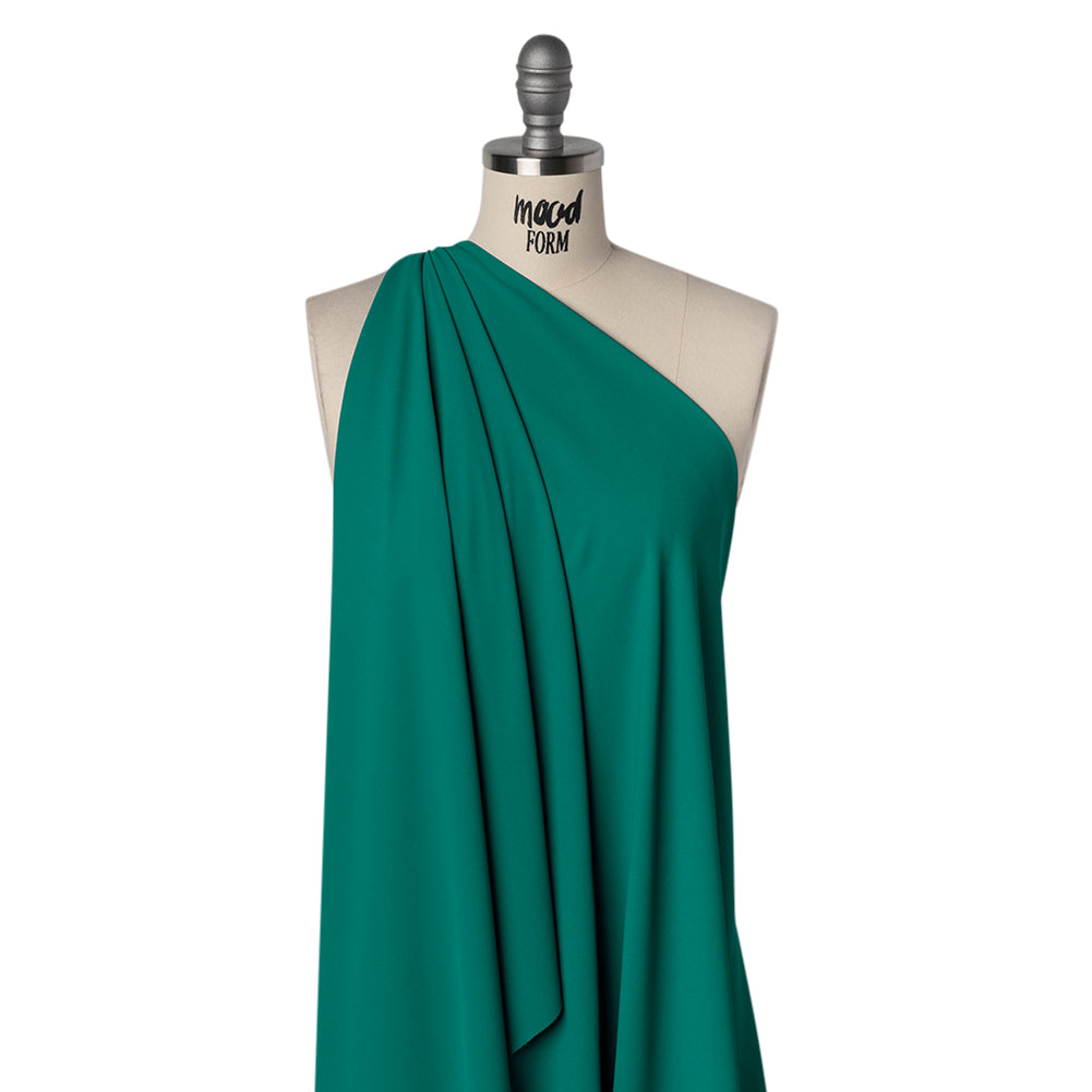 Fluid Polyester Crepe - Sea Green - Designer Deadstock