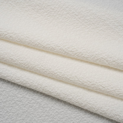 Stretch Polyester Seersucker - Cream - Designer Deadstock