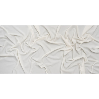 Stretch Polyester Seersucker - Cream - Designer Deadstock