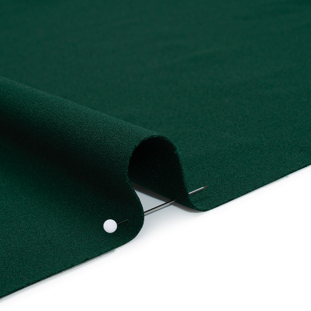 Stretch Polyester Crepe Double Knit - Malachite Green - Designer Deadstock