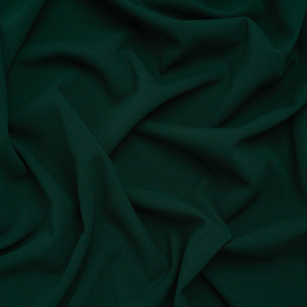 Stretch Polyester Crepe Double Knit - Malachite Green - Designer Deadstock