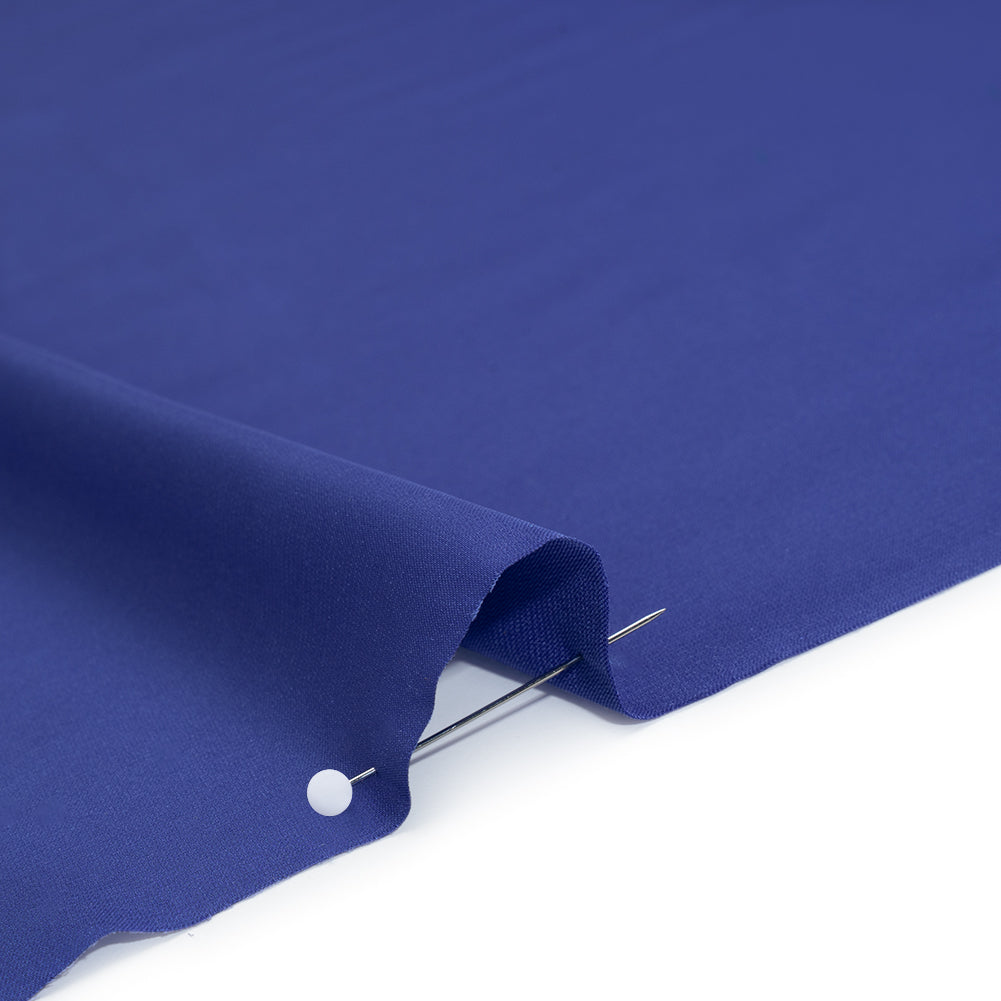 Stretch Polyester Charmeuse - Blue - Designer Deadstock