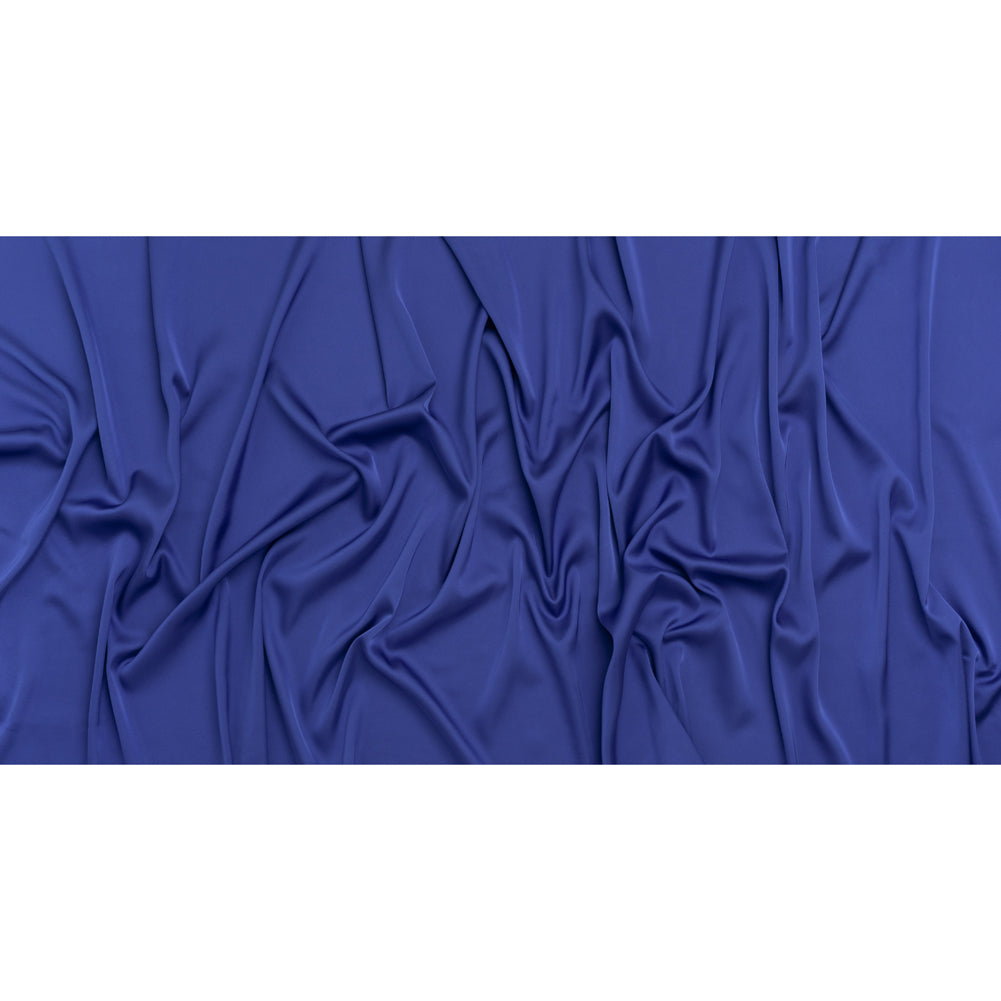 Stretch Polyester Charmeuse - Blue - Designer Deadstock
