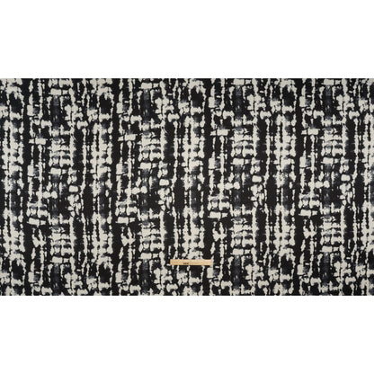 Stretch Polyester Charmeuse Print - Black and Cream Tie Dye - Designer Deadstock