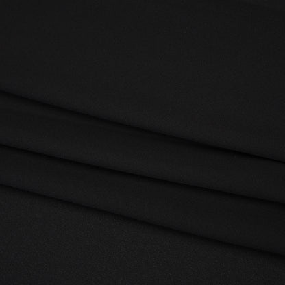 Fluid Polyester Crepe - Black - Designer Deadstock