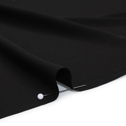 Fluid Polyester Crepe - Black - Designer Deadstock
