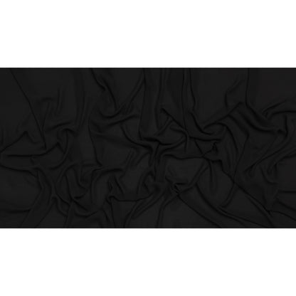 Fluid Polyester Crepe - Black - Designer Deadstock