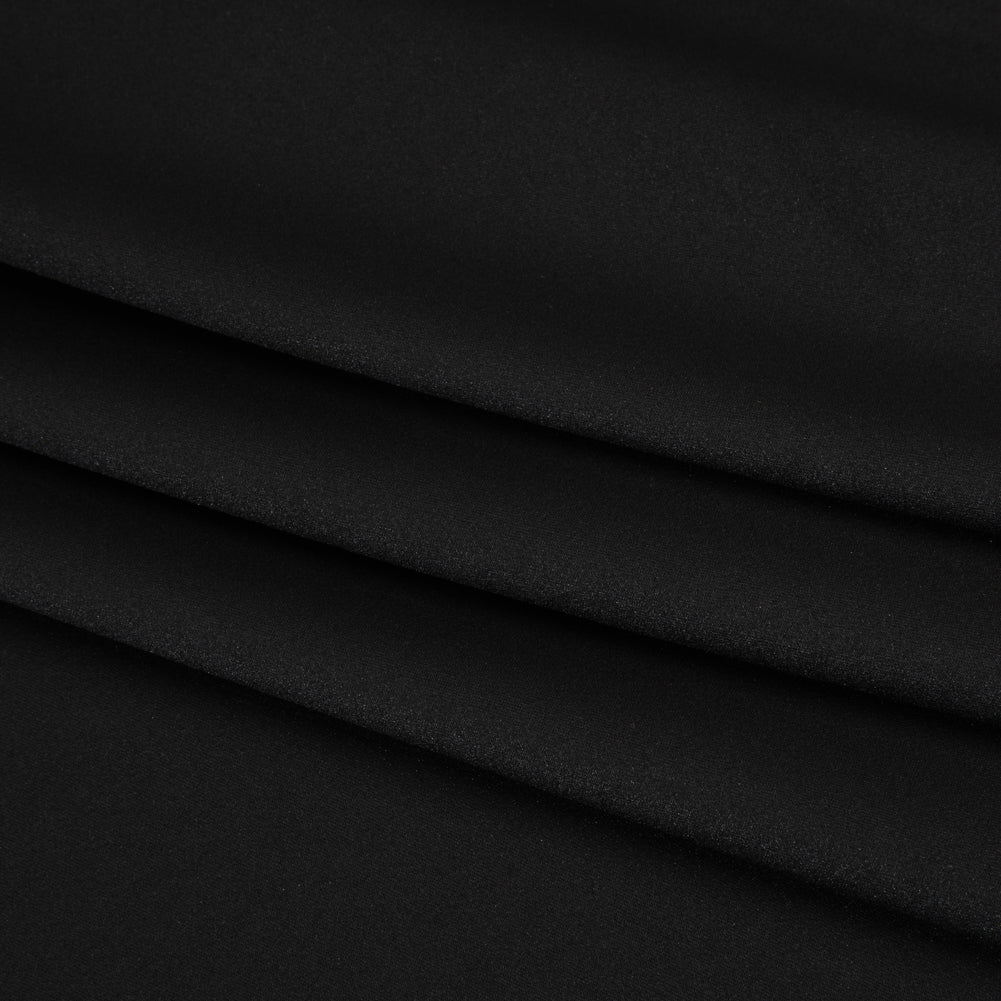 Stretch Polyester Charmeuse - Black - Designer Deadstock