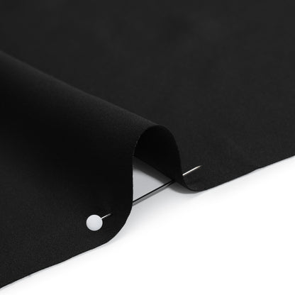 Stretch Polyester Charmeuse - Black - Designer Deadstock