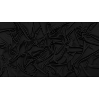 Stretch Polyester Charmeuse - Black - Designer Deadstock