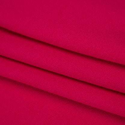 Stretch Polyester Crepe - Deep Pink - Designer Deadstock