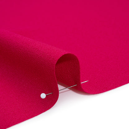 Stretch Polyester Crepe - Deep Pink - Designer Deadstock