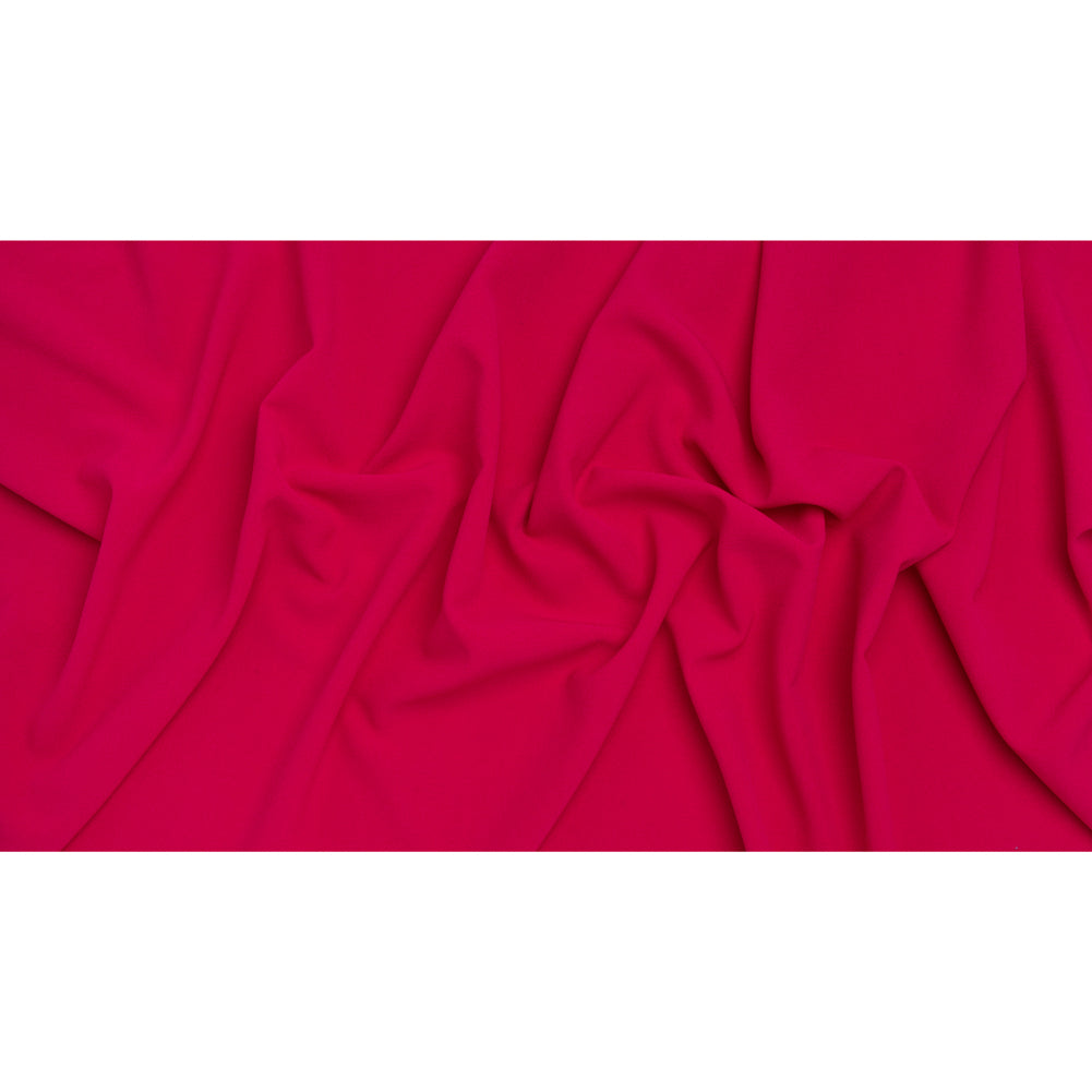 Stretch Polyester Crepe - Deep Pink - Designer Deadstock