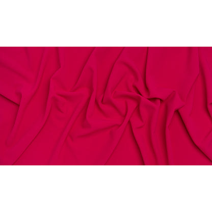 Stretch Polyester Crepe - Deep Pink - Designer Deadstock