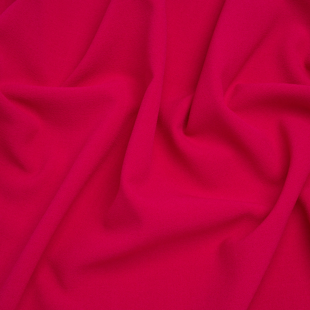Stretch Polyester Crepe - Deep Pink - Designer Deadstock