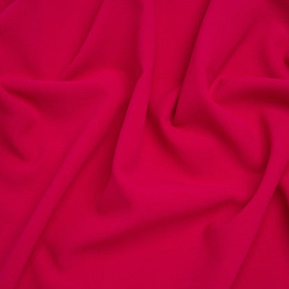 Stretch Polyester Crepe - Deep Pink - Designer Deadstock
