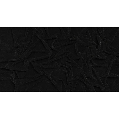Metallic Stretch Polyester Crepe Knit - Black and Silver - Designer Deadstock
