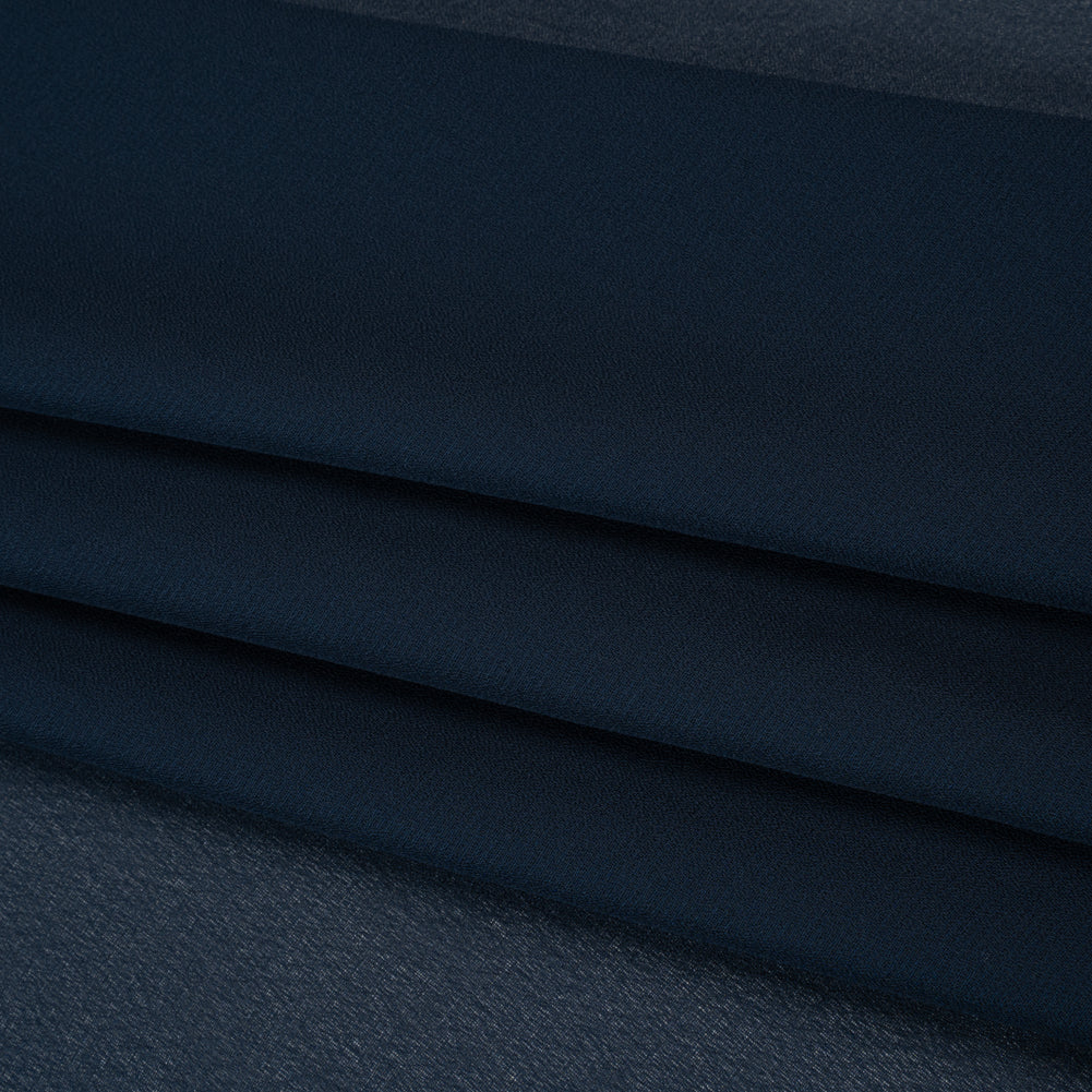 Polyester Chiffon - Navy Blue - Designer Deadstock Folded