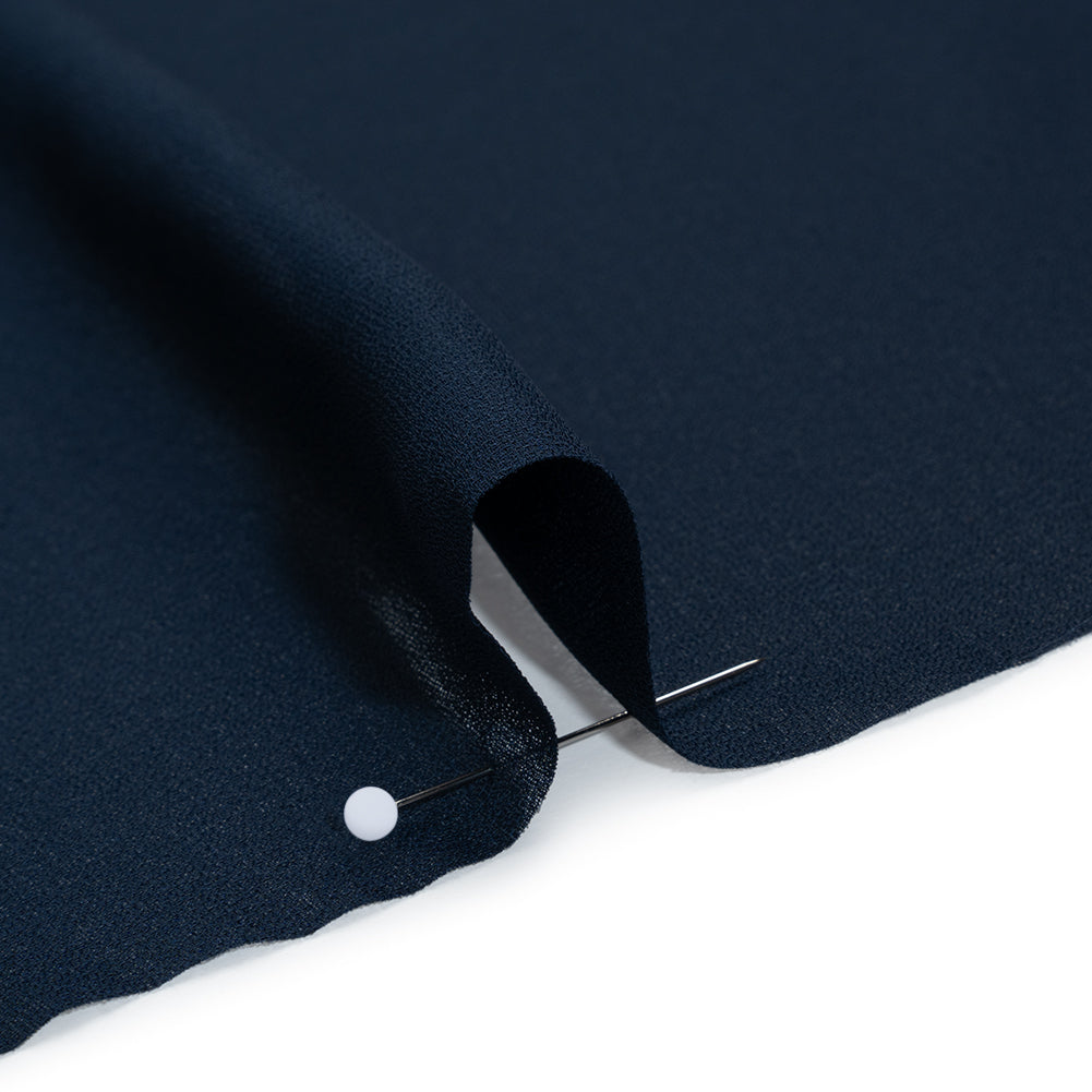 Polyester Chiffon - Navy Blue - Designer Deadstock Detail
