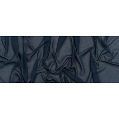Polyester Chiffon - Navy Blue - Designer Deadstock - Full