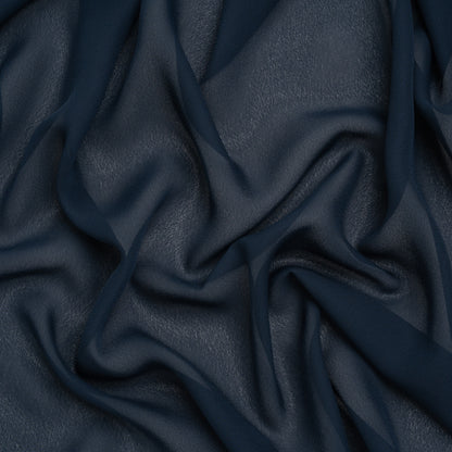 Polyester Chiffon - Navy Blue - Designer Deadstock