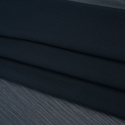 Crinkled Polyester Chiffon - Navy - Designer Deadstock