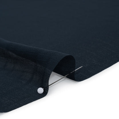 Crinkled Polyester Chiffon - Navy - Designer Deadstock