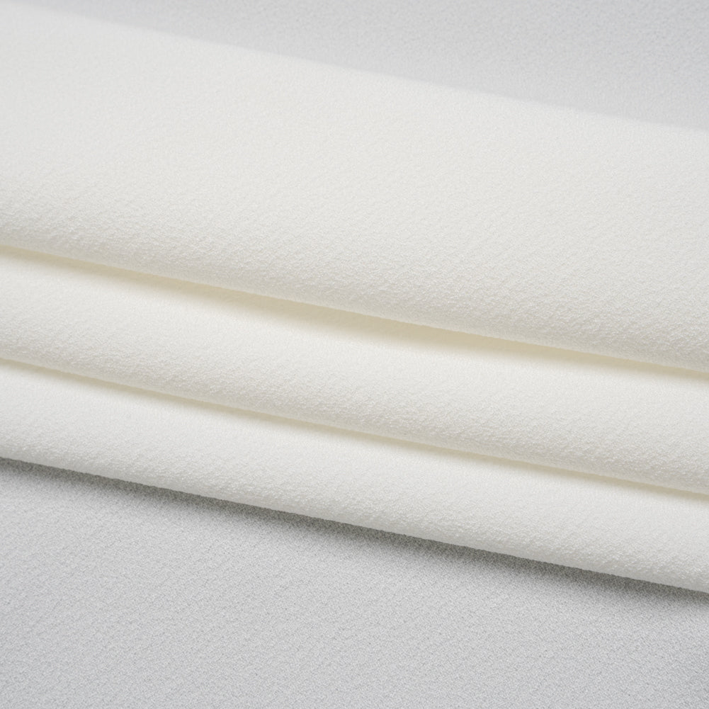 Stretch Polyester Crepe - Off White - Designer Deadstock
