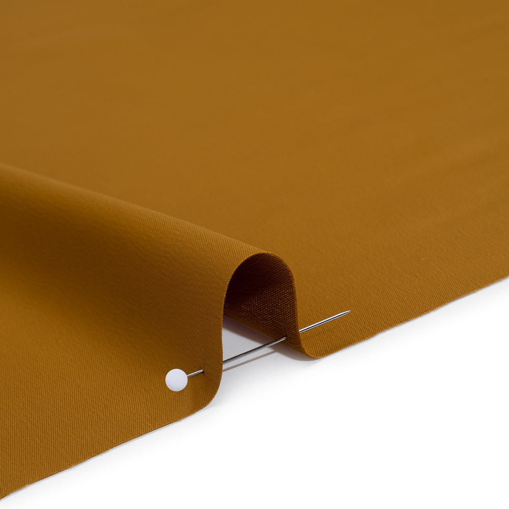 Stretch Polyester Satin - Cognac Brown - Designer Deadstock