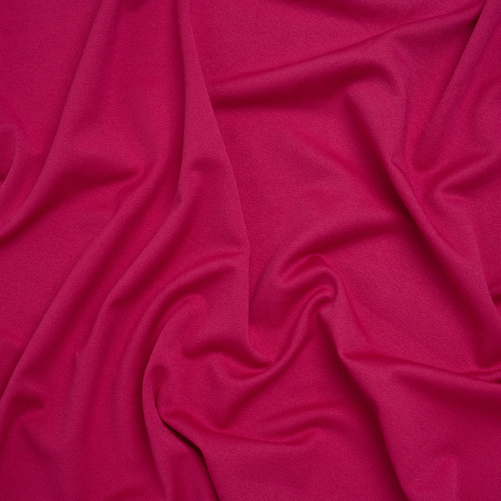 Stretch Polyester Crepe Knit - Magenta - Designer Deadstock