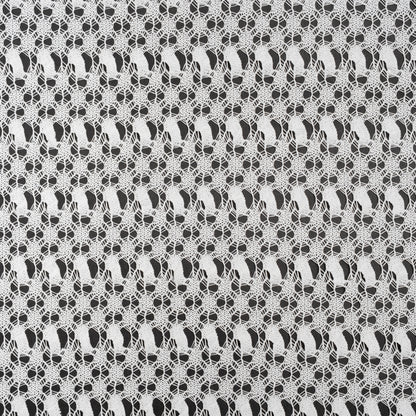 Polyester Crochet Lace - White Webs and Bars - Designer Deadstock