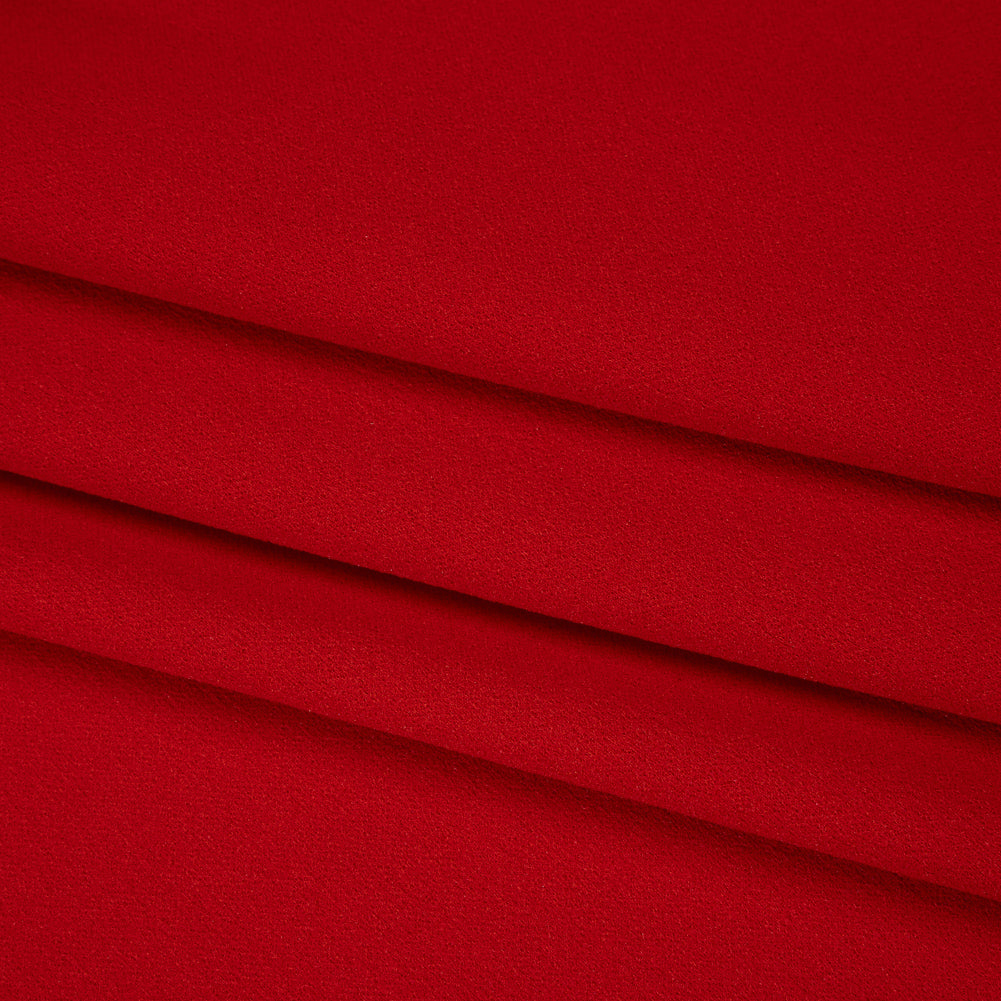 Stretch Polyester Crepe Double Knit - Red - Designer Deadstock