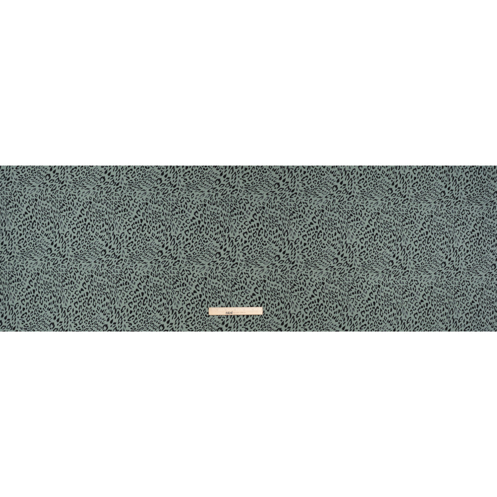 Stretch Viscose Jersey Print - Steely Blue-Gray and Black Animal Print - Designer Deadstock