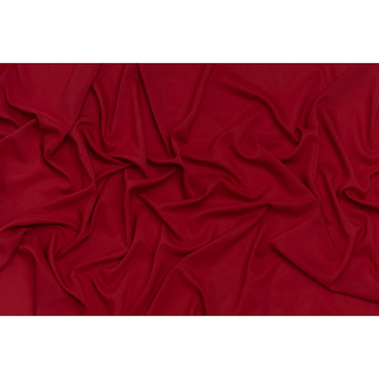 Polyester Challis - Cranberry Red - Designer Deadstock